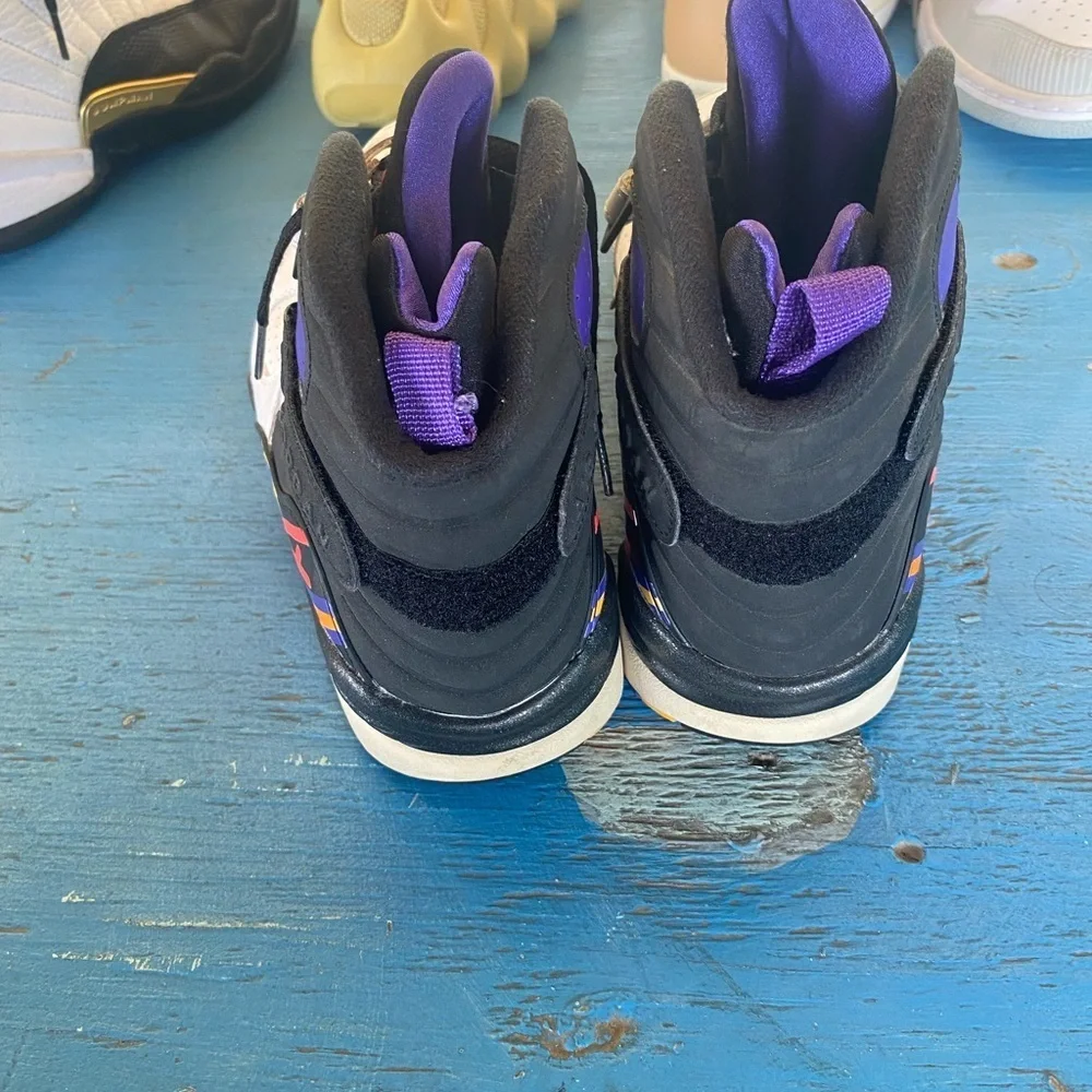 Jordan Athletic Shoes - White, Black, Purple, Yellow Retro 8 Air Jordan Nike